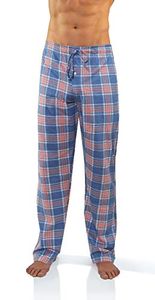 Sesto Senso Pánske nohavice na spanie Dlhé kockované pyžamové nohavice Milo2 Bavlnené zimné teplé - NR 9 - 2XL