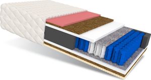 Matratze 180x200 cm CLAUS 7 Zonen H4 Taschenfederkern Visco Memory Schaum Latex Kokos Höhe ca. 23 cm mit waschbarem Bezug Premium Jersey