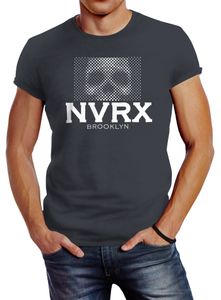 Totenkopf Herren T-Shirt Neverless Skull Slim Fit Neverless® dunkelgrau XL