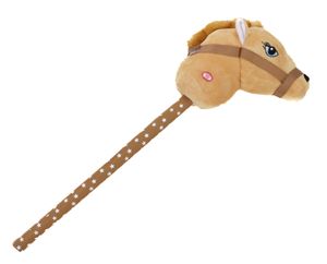 Steckenpferd mit Pferdegeräusch Kinder Stockpferd Stabpferd Plüschbezug Holzstab