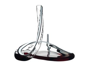 Riedel Vorteilsset, Decanter Mamba Fatto a Mano Black/White/Black Optical mit Riedel Glastuch 1950/00 + 5010/07