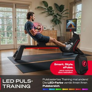 Sportstech Rudergerät sRow 21,5" Touch-Display | LED-Feedback | Kurse