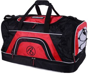 BRUBAKER 'Medium Base' Sporttasche 52 L mit großem Nassfach + Schuhfach - Schwarz/Rot