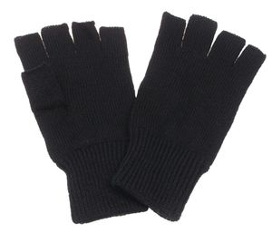 MFH Strick-Handschuhe, ohne Finger, schwarz