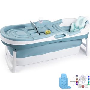 Hello Bath ® Ihrer eigenen faltbaren Badewanne 148x62,5x53cm zu entspannen fur Erwachsene | Ideal für kleine Badezimmer | Mobile Klappbadewanne | Blau