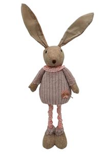 1 Stoff Osterhase Deko-Hase Mädchen Teleskopbeine 110 cm Ostern Deko weiß rosa, Farbe:rosa