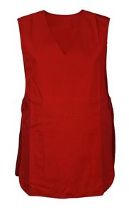 Chasuble Kasack Überwurf Schürze Baumwolle/Polyester, Größe:XL, Farbe:rot zum Knöpfen