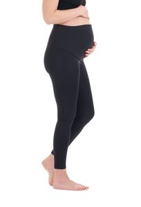 Umstandsleggings Sport - Yogahose für Schwangere - Schwangerschaftsleggings - Sportmode Schwangerschaft (XXL, Schwarz uni) 8300