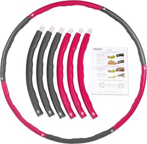 ONVAYA® Hula Hoop Fitness pre dospelých | Rose | Fitness obruč na cvičenie s obručou Hula Hoop | Hula Hoop na chudnutie | 1,3 kg váhy | Vlnový dizajn pre masážny efekt