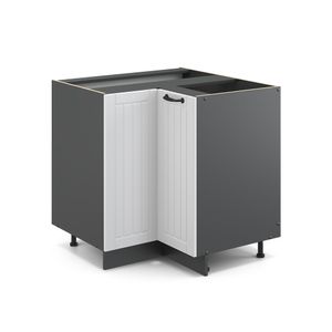 Vicco Eckschrank Fame-Line, 80.5 cm ohne Arbeitsplatte, Weiß Landhaus/Anthrazit