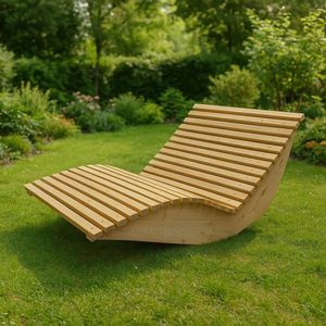 HOME DELUXE Wellenholzliege WOLGA - 120 cm | Holzliege, Gartenliege, Designliege HOME DELUXE Wellenholzliege WOLGA - 120 cm | Holzliege, Gartenliege, Designliege