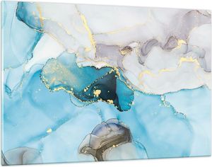 Bilder auf glas - Einteilig - Marmor Modern Blau - 120x80cm - Glasbilder - Wandbilder - Bilder - zum Aufhängen bereit - Wanddekoration aus Glas - Glas Bilder - Wandbild auf Glas - GAA120x80-4792