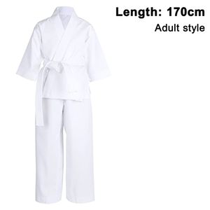Karate-Uniform mit Gürtel, Weiß, Karate-Gi für Kinder und Erwachsene,170cm
