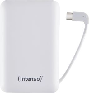 Intenso Powerbank XC10000, mobilie Ladestation mit 10000 mAh und integriertem USB Type C Kabel, Weiß Intenso Powerbank XC10000, mobilie Ladestation mit 10000 mAh und integriertem USB Type C Kabel, Weiß