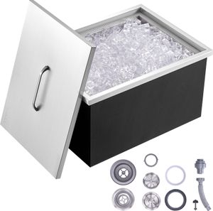 VEVOR Drop-in-Eisbox, 30,25 L Edelstahl-Eiskühler, 508 x 355 x 308 mm Kommerzieller Eisbehälter mit Abdeckung, Eingebaute Eisspeichertruhe, Abflussrohr und Ablassstopfen im Lieferumfang Enthalten VEVOR Drop-in-Eisbox, 30,25 L Edelstahl-Eiskühler, 508 x 355 x 308 mm Kommerzieller Eisbehälter mit Abdeckung, Eingebaute Eisspeichertruhe, Abflussrohr und Ablassstopfen im Lieferumfang Enthalten