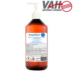 AseptiSan Flächen- und Händedesinfektionsmittel - VAH gelistet I 1000 ml mit Dosierpumpe