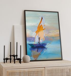 Poster Segelboot, groesse_poster:40x50 cm, groesse_rahmen:schwarz 40x50 cm