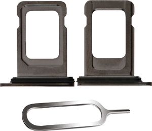 iPHONE 11 PRO / MAX SIM KARTEN HALTER TRAY ADAPTER FACH STECKER SLOT CARD + NADEL SPACE GREY GRAU