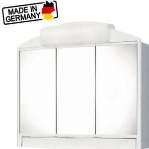 Spiegelschrank RANO 59x51x16, 2x25W, Weiß - Badezimmerschrank mit Spiegel und Beleuchtung