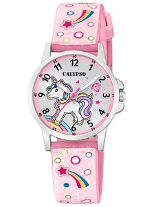 Calypso Kinder Armbanduhr Mädchen Uhr Einhorn PU-Band rosa K5776/5