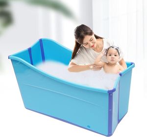Faltbare Mobile Badewanne Erwachsene Kleinkinder Klappbadewanne Badesauna für kleines Badezimmer  und Reisen（Blau)