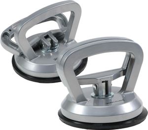 2er Set Vakuum Saugheber mit 50kg Hebekraft und Aluminium Griff