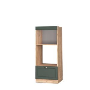 Vicco Mikrowellenschrank Fame-Line, 60 cm offen, Grün-Gold Landhaus/Goldkraft Eiche