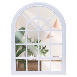 Vilde Spiegel Wandspiegel Dekospiegel mit Fensteroptik Vintage Retro-Stil weißer Rahmen 60x45x2,5 cm