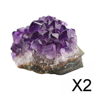 2X Natürliche Amethyst Quarz Geode Druzy Sammlung Cluster Proben Edelstein 30