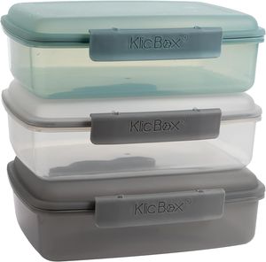 Brodose Kinder 3er Set, Lunchbox für Kinder und Erwachsene, stabile Clickverschluss mit Scharnier, effektive Silicondichtung, BPA frei, Lebensmittelecht, Mikrowellengeeignet