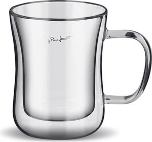 LAMART LT9033 Dvojité TERMO borosilikátové sklenice pro studené a teplé nápoje, sklo, čirá, objem: 400 ML, výška 11,8 cm