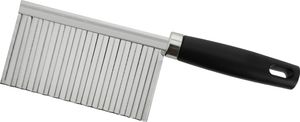 Krumble Chipsschneider - Chipsmesser - Kartoffelschneider - Tranchiermesser - Chipsschneider - Pommesschneider - Dünnschäler - Wellenmesser - Patatmesser - Metall - 19 x 6 x 2 cm (lxbxh) - Silber und schwarz