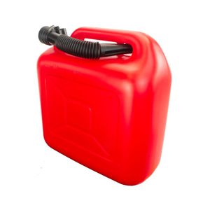 Trevendo Kraftstoffkanister für Benzin und Diesel, Benzinkanister, Reservekanister, Deckel mit Dichtring, Flexibler Ausgießer, AdBlue-beständig, rot, 10 Liter