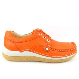 Wolky Taranta Floater lth orang Damen sportlicher Schnürer in Orange, Größe 39