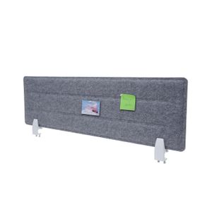 Tischtrennwand HWC-G76, Büro-Sichtschutz Schreibtisch Pinnwand, Schallschutz Stoff/Textil mit Prägung  100x30cm grau