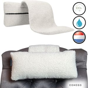 COHOSO® Orthopädisches Nackenkissen Ergonomisch, Lendenstütze Rückenschmerzen, Hernie, Bürostuhl, Hausarbeit, Orthopädisches Rückenkissen, Teddy Creme