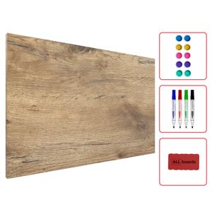 Tablica magnetyczna na magnesy METALboards, imitacja drewna 60x40 cm + zestaw akcesoriów GRATIS