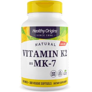 Healthy Origins, Natural Vitamin K2 as MK7, 100mcg, 180 Veg. Weichkapseln