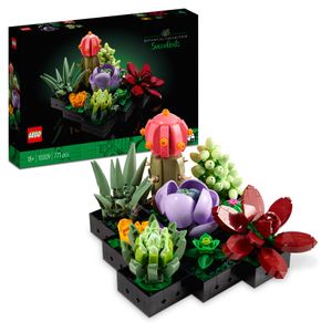 LEGO 10309 Icons Sukkulenten Botanical Collection Set für Erwachsene zum Basteln von Zimmerdeko mit 9 baubaren künstlichen Mini-Pflanzen, Home Deko