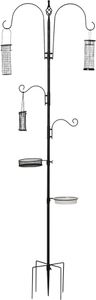 PawHut Vogel Futterstation Set aus Stahl Höhe 208 cm inkl. 4 Haken Vogeltränke Futterteller Vollständiges Futtersäulen Vogelfutterspender Station Schwarz PawHut Vogel Futterstation Set aus Stahl Höhe 208 cm inkl. 4 Haken Vogeltränke Futterteller Vollständiges Futtersäulen Vogelfutterspender Station Schwarz