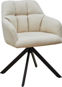 SVITA SORA Esszimmerstuhl drehbar Polsterstuhl gepolstert mit Armlehnen Beige