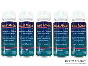 Blue Magic Konditionierer Tabletten - 50 Stück - Für Wasserbetten, Wasserkopfkissen, Wasserbett-Schlauchsysteme