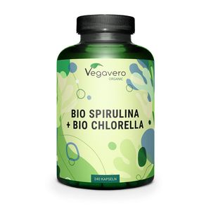 VegaveroChlorella + Spirulina | 240 Kapseln | Hochwertige Mikroalgen für Vitalität | Vegan &