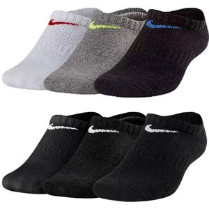 Nike Kinder Cushion Socken 6 Paar Youth Kids Everyday Cushioned No Show SX6843 Sneakersocken - Farbe: schwarz weiß/grau/schwarz - Größe: 38-42