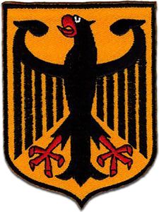 Flagge Wappen Deutschland Adler Bundesadler - Aufnäher, Bügelbild, Aufbügler, Applikationen, Patches, Flicken, Größe: 7,8 x 5,9 cm