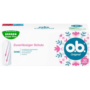 O.B. Original, Super Plus, Tampony higieniczne, 32 sztuki (PRODUKT Z NIEMIEC)