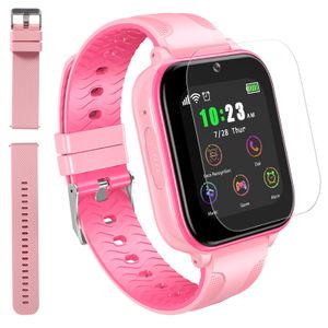 (růžové) T12 4G chytré hodinky pro děti, dětské hodinky s dotykovým displejem, GPS sledováním a voláním, hlasovým videohovorem, SOS kamerou, hudebním přehrávačem