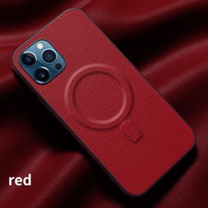 Hülle für Apple iPhone 11 - Magsafe Lederhülle Handy Schutzhülle Leder Case - Rot