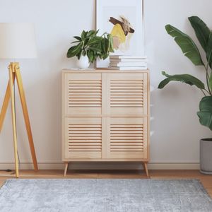 vidaXL Dvere šatníkovej skrine s lamelovým dizajnom 4 ks 39,5x39,4 cm masívne drevo