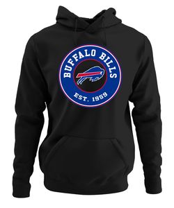 Buffalo Bills - American Football NFL Super Bowl Kapuzenpullover Hoodie, Schwarz, S, Vorne